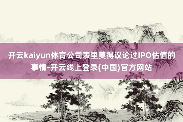 开云kaiyun体育公司表里莫得议论过IPO估值的事情-开云线上登录(中国)官方网站