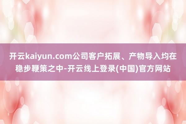 开云kaiyun.com公司客户拓展、产物导入均在稳步鞭策之中-开云线上登录(中国)官方网站