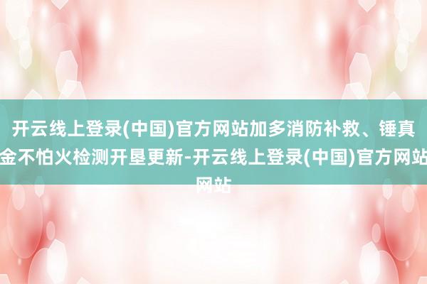 开云线上登录(中国)官方网站加多消防补救、锤真金不怕火检测开垦更新-开云线上登录(中国)官方网站